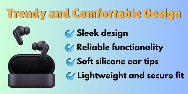 Trendy and comfortable design and style and functionality. Soft silicone ear tips provide a snug fit that reduces external noise, enhancing the immersive audio experience.