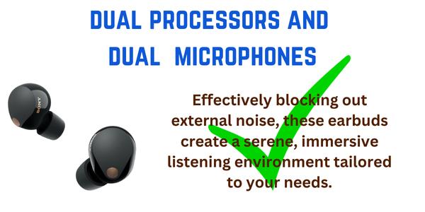 Dual processors and dual feedback microphones effectively blocking out external noise, these earbuds create a serene, immersive listening environment tailored to your needs.