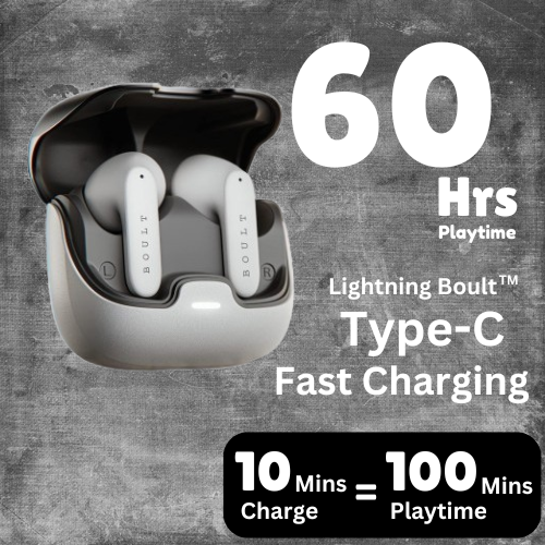 Boult Audio Z40 earbuds with 60 hours of battery life and fast Type-C charging.