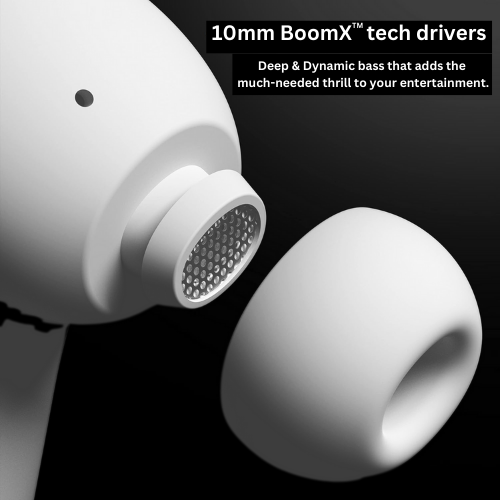 10mm BoomX Tech drivers delivering immersive bass and crystal-clear audio.